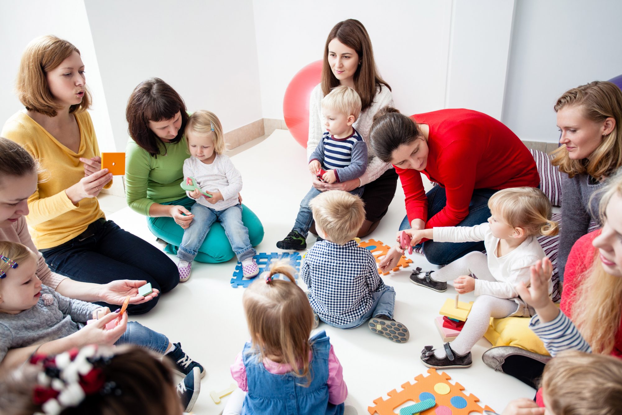 kids with parents in a circle